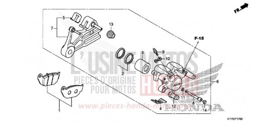ETRIER DE FREIN ARRIERE CBR125RTF de 2015